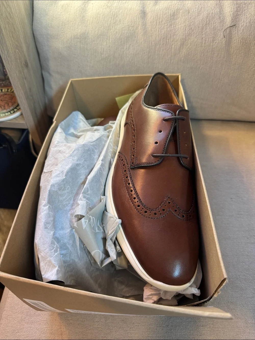 Johnston & Murphy Men’s Brown hennings Wing Tip Dress Shoes size 10.5